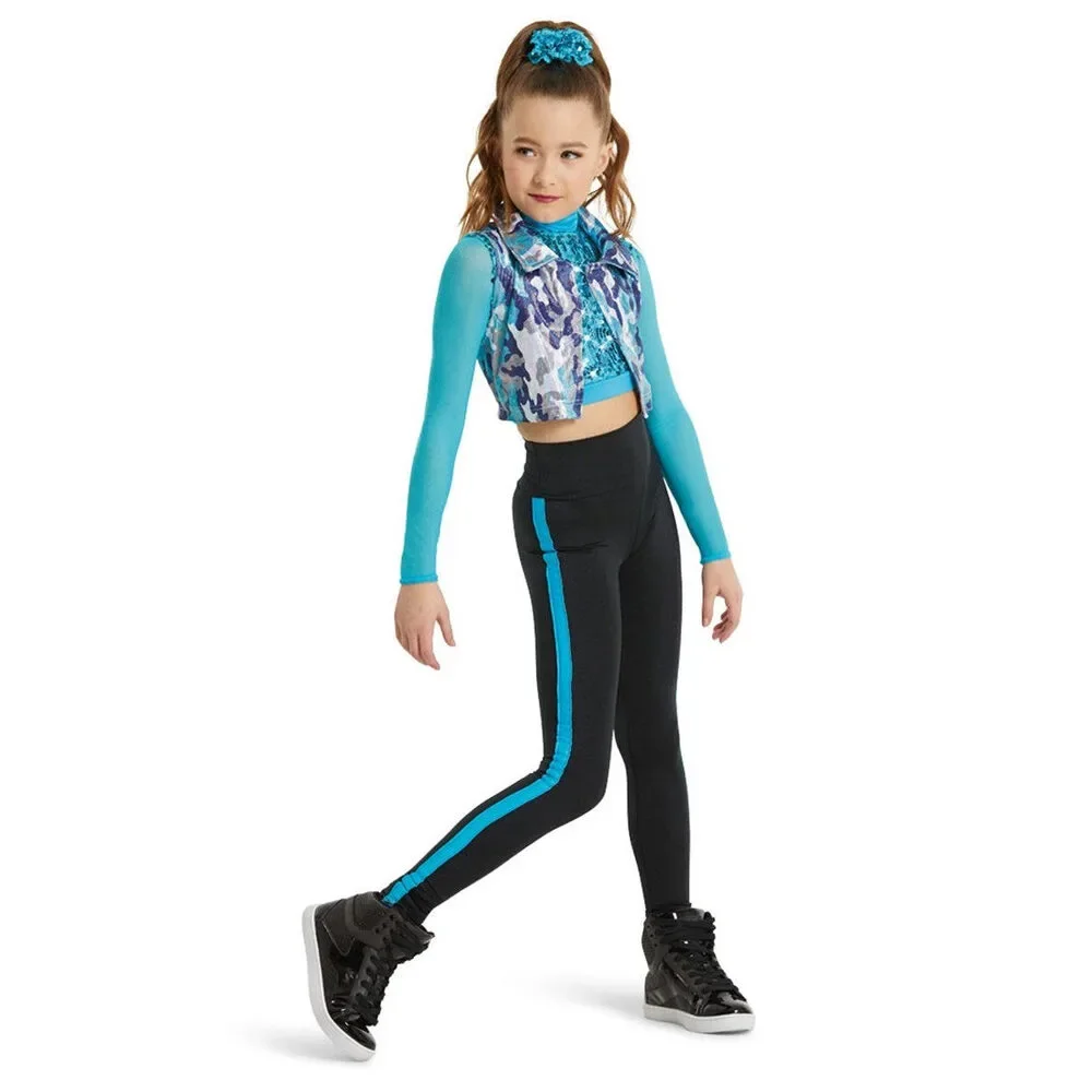 Pre-Owned Dance Costume Weissman 11910 Large Child Turquoise Jazz